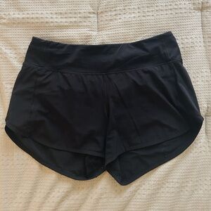 Lululemon Black High Rise Speed Up Shorts size 8 with a 4” inseam
